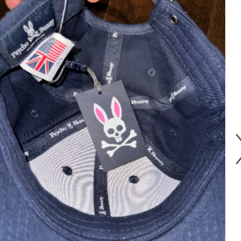 ⚫️ Psycho Bunny Leddon Adjustable Baseball Cap Navy Blue New With Tags - Picture 3 of 3